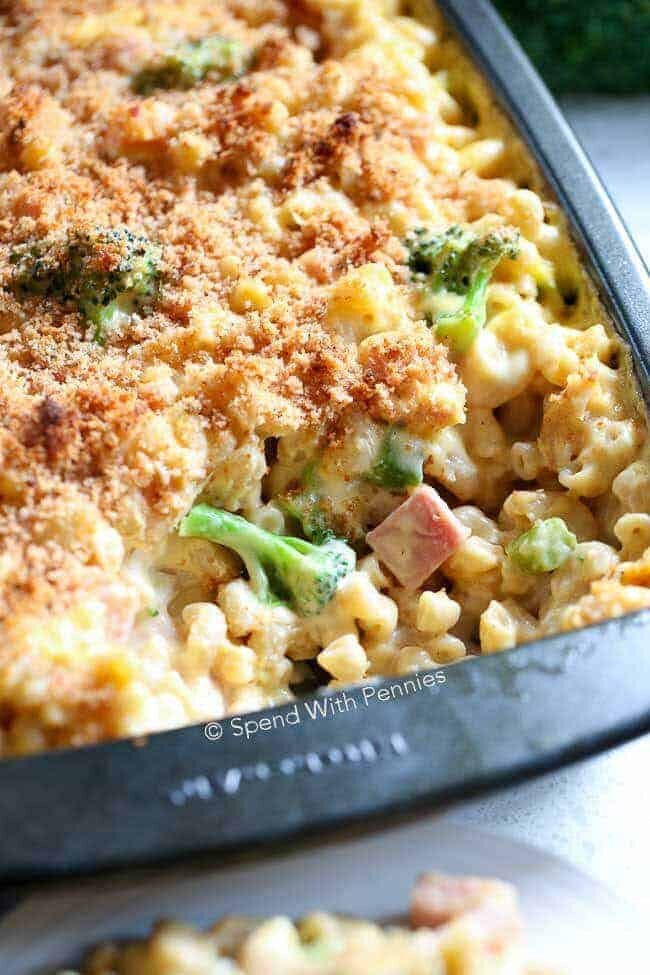 Broccoli Cheese Macaroni with Ham