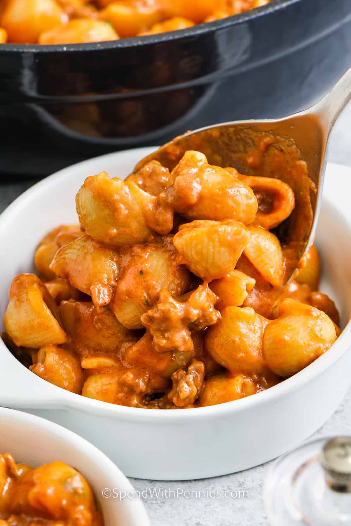 plated Hamburger Helper