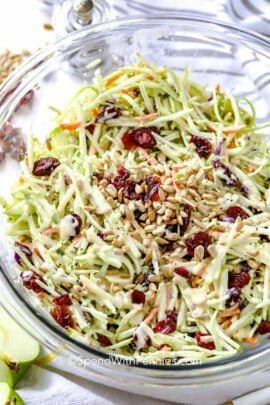 Creamy Broccoli Slaw with sunflower seeds