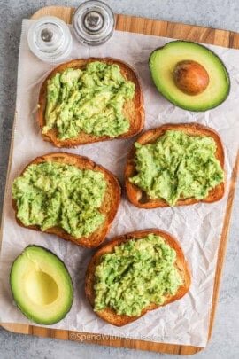 Avocado Toast on a wooden board