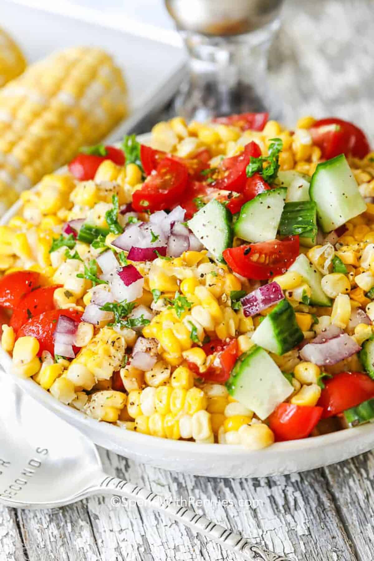 plated Fresh Corn Salad