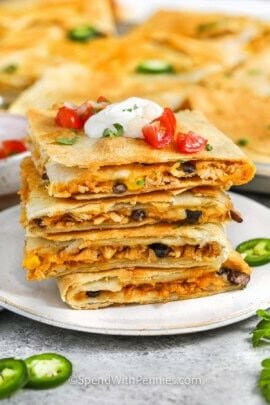 plate of Sheet Pan Quesadillas