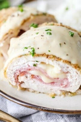 close up of Chicken Cordon Bleu