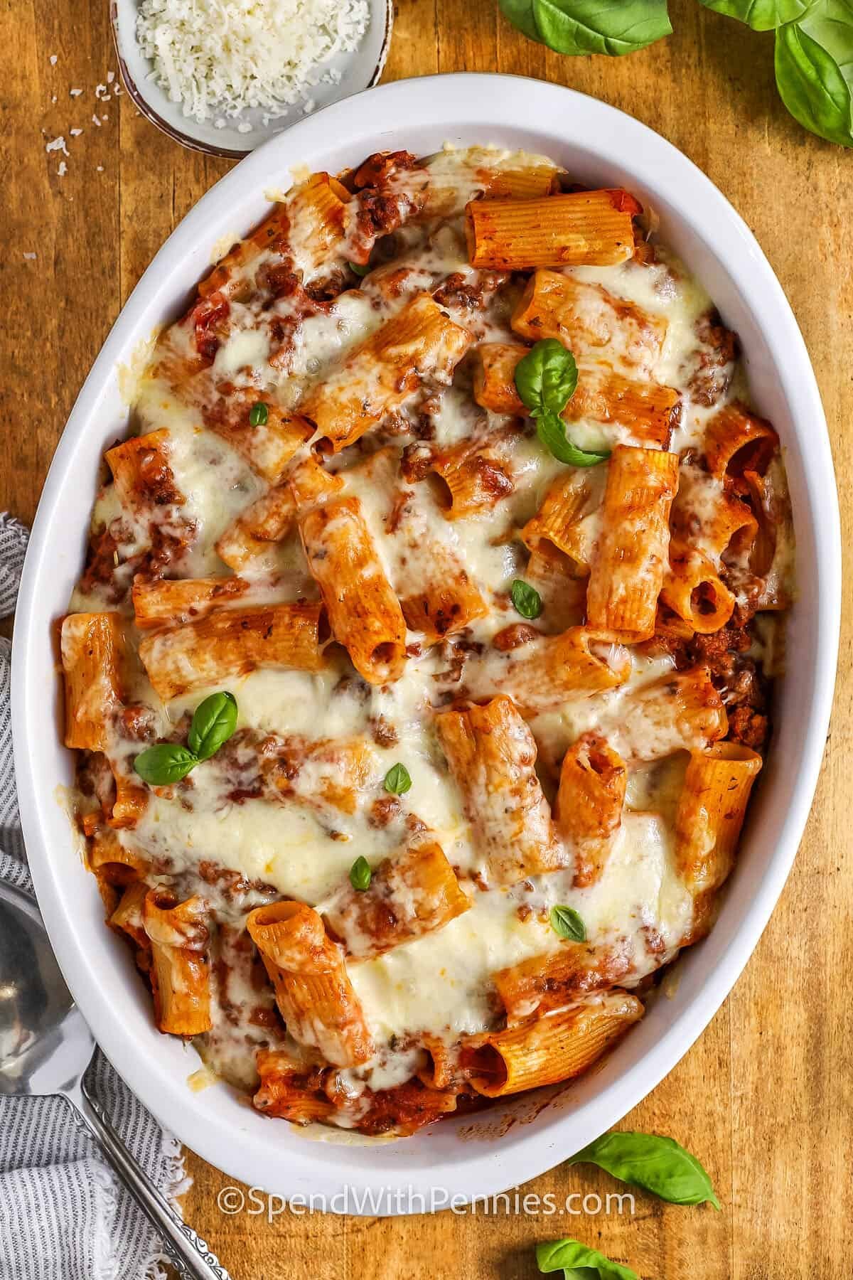 Baked Rigatoni in the dish